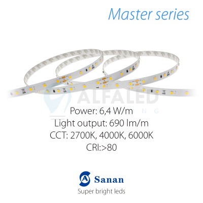 LED pás MASTER series LONG 6,4W/24V, 60 LED/m 2835