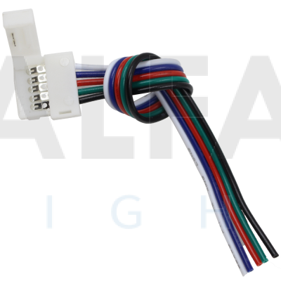 Napájací konektor zaklapávací pre 12mm RGBW LED pásy - 20cm
