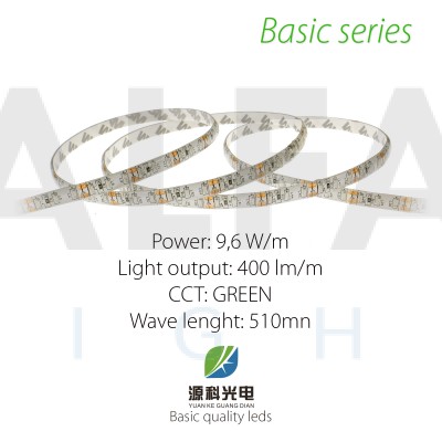 LED pás BASIC series 9,6W/12V 120 LED/m  IP54 - ZELENÁ