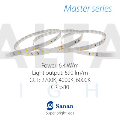 LED pás MASTER series LONG 6,4W/24V, 60 LED/m 2835